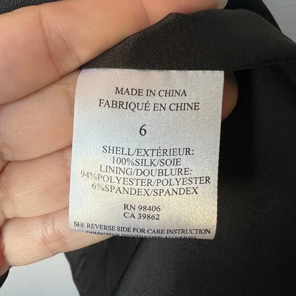 Theory Bonbi W Black Silk Zip Front Fit & Flare Mini Dress Size 6 - Picture 5 of 6